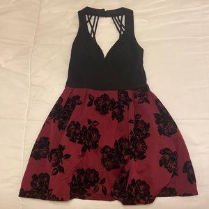 Black and maroon casual dress